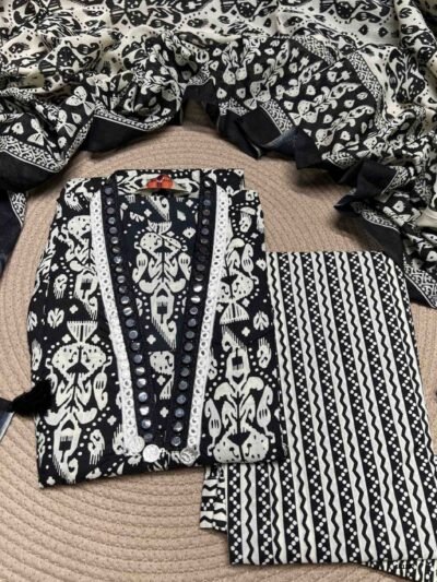 Black & White - 3 pc Salwar Set