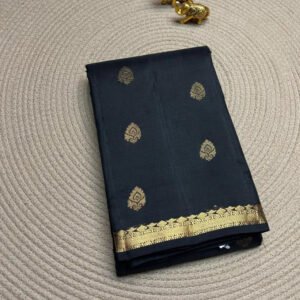 Black - Kanchi Border Soft Silk Saree