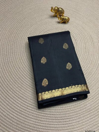 Black - Kanchi Border Soft Silk Saree